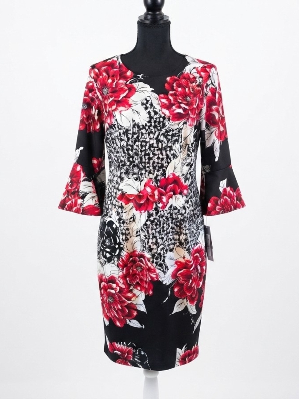 Shelby & Palmer Black Dress with Red Floral Print